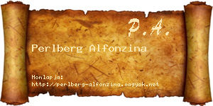Perlberg Alfonzina névjegykártya
